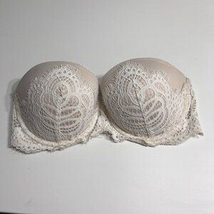 Victoria’s Secret Bra Women’s 32DD Ivory Strapless Lace Multiway Dream